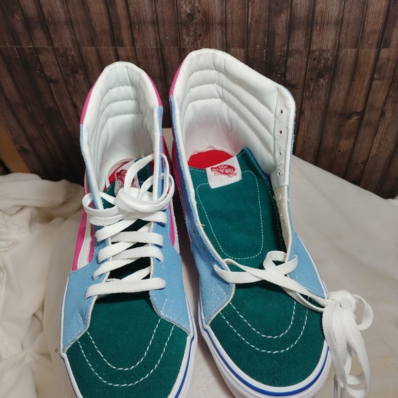 multi colored high top vans